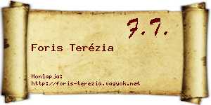 Foris Terézia névjegykártya